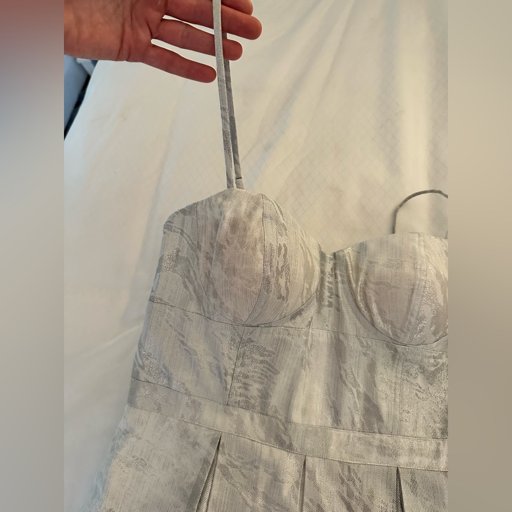 Silver pleated sparkly party dress (hubby not inc!)